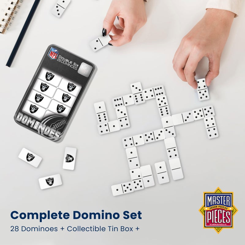MasterPieces Game Day - NFL Las Vegas Raiders - 28 Piece Team Logo Double Six Domino Set - Image 3